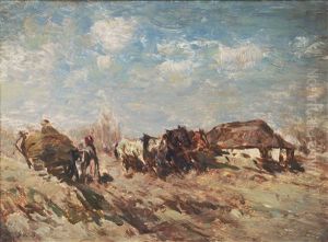 Estonian Farm Yard by Gregor von Bochmann the Elder
