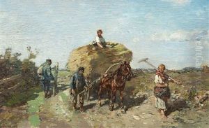 Bauern Mit Heuwagen by Gregor von Bochmann the Elder