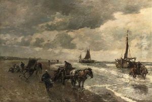 A Day At The Beach by Gregor von Bochmann the Elder