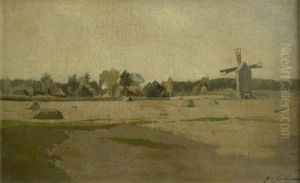 Flandrische Landschaft Mit Windmuhle