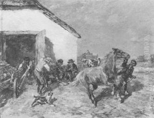 Auf Dem Bauernhof by Gregor von Bochmann the Elder