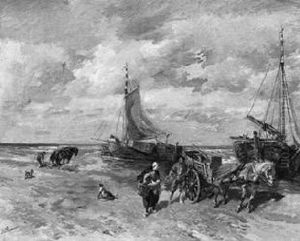 Anlandende Fischerboote An Der Estnischen Kuste by Gregor von Bochmann the Elder