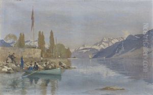 Animation Aux Quais De Vevey by Francois-Louis-David Bocion