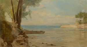 Bateau De L'artiste A L'embouchure De La Veveyse by Francois-Louis-David Bocion