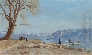 Le Grand Lac Vu Du Quai D'ouchy by Francois-Louis-David Bocion
