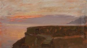 Coucher De Soleil Sur Le Leman by Francois-Louis-David Bocion