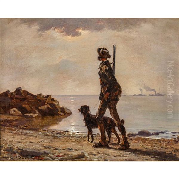 Chasseur Et Son Chien A Vidy - view 1