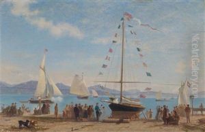 Inauguration D'un Bateau Lacustre Sur Le Quai D'ouchy