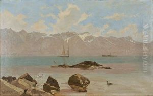 Voilier Et Vapeur Sur Le Leman