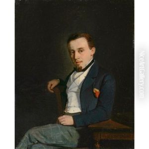 Portrait D'homme Au Cigare (portrait Of A Man With Cigar) by Francois-Louis-David Bocion