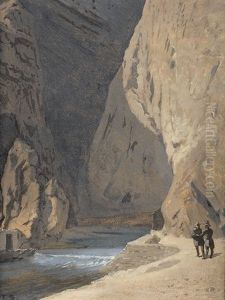 L'entree Des Gorges Du Trient by Francois-Louis-David Bocion