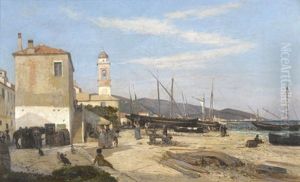 Village De San Stefano by Francois-Louis-David Bocion