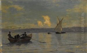 Genfersee Mit Ruder- Und Segelboot by Francois-Louis-David Bocion