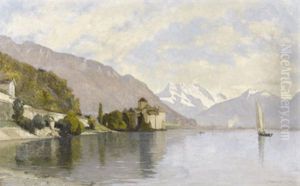 Le Chateau De Chillon Vu Du Bord Du Lac by Francois-Louis-David Bocion