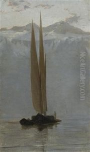 Segelschiff Auf Dem Genfersee by Francois-Louis-David Bocion