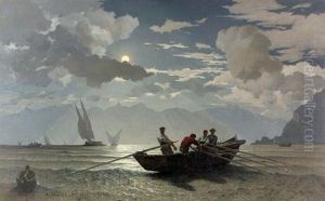 Scene De Peche Au Large De Meillerie
