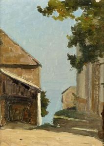 Ruelle D'yvoire Face Au Leman by Francois-Louis-David Bocion