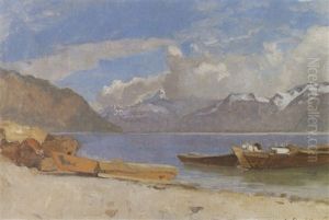 Seeufer Bei Chillon by Francois-Louis-David Bocion