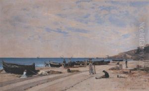 Bord De Mere A Bordighera by Francois-Louis-David Bocion