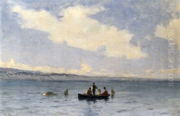 Francois Bocion Et Son Epouse A La Peche - view 1