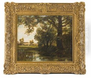Waldlandschaft Mit Gewasser by Theophile Emile Achille De Bock