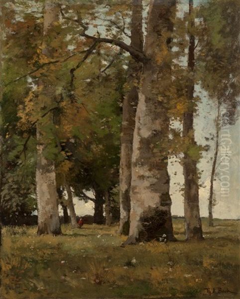A Figure In A Wooded Landscape - view 1