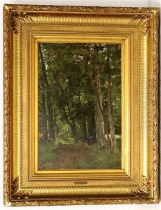Vrouw In Boslandschap by Theophile Emile Achille De Bock
