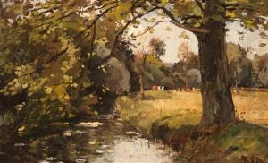 Langs De Beek by Theophile Emile Achille De Bock