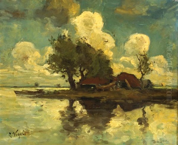 Landscape With Farms By The Waterside - view 1