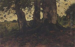 Wooded Landscape by Theophile Emile Achille De Bock
