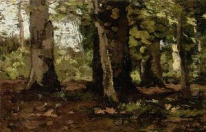 Wooded Landscape by Theophile Emile Achille De Bock