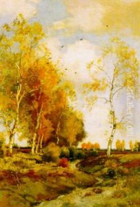 Birches Along A Meandering Brook
