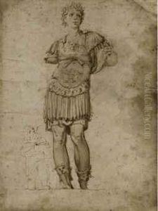 A Roman General With A Captive Kneeling By His Side, After Theantique by Cherubino Alberti