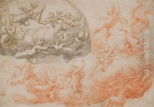 Putti Dans Les Nuees by Cherubino Alberti