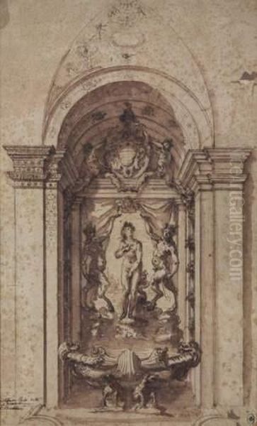 Projet De Trompe L'oeil Avec Le Triomphe D'ariane - view 1