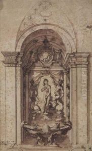 Projet De Trompe L'oeil Avec Le Triomphe D'ariane by Cherubino Alberti