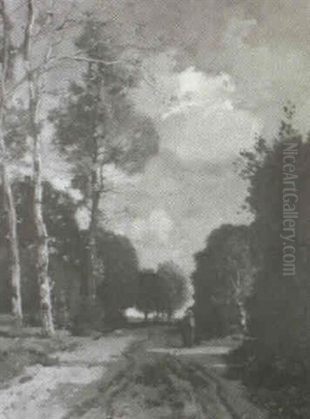 Mother And Child Walking Along A Country Road - view 1