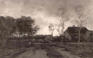 Cows And Farmhouse In An Autumn Landscape Cows And Farmhouse In An Autumn Landscape