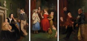 Margaret And William Robertson And Their Family (3 Works) by Thomas Bock
