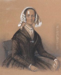 Portrait Of A Young Lady Three Quarter Length by Thomas Bock