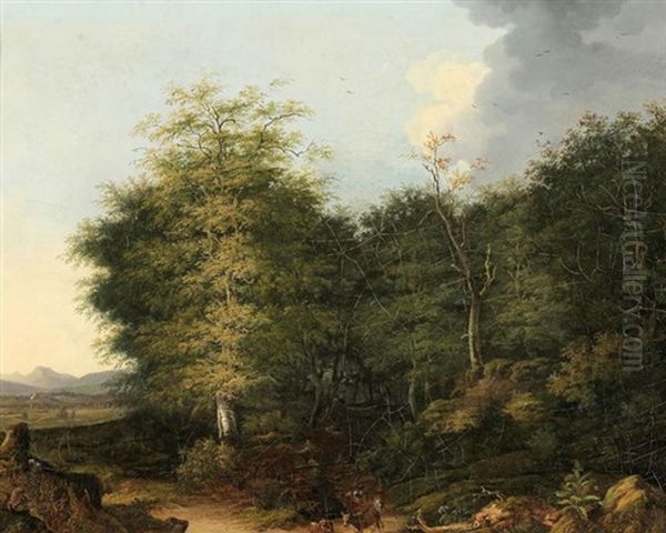 Bewaldete Landschaft Mit Einem Hirten - view 1
