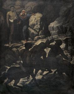Dante Und Vergil Mit Den Drei Kentauren by Arnold Boecklin