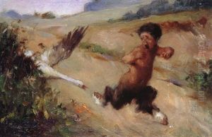 Die Verfolgung by Arnold Boecklin