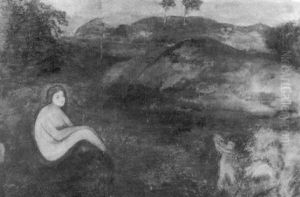 Nymphe Im Wiesengrund Als Reprasentantin Der Urzeit by Arnold Boecklin