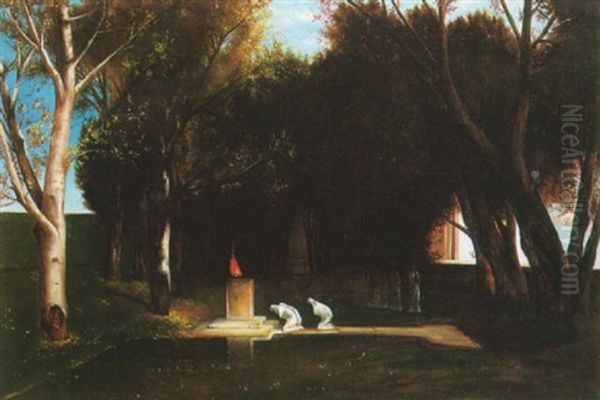 Figures Worshipping At A Shrine - view 1
