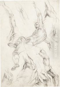 Studies Of A Seated Male Nude, And Of His Raised Left Arm