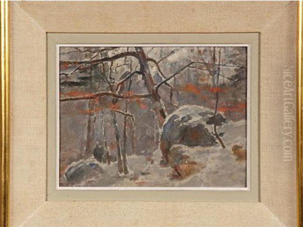 Foret Et Rochers Sous La Neige - view 1