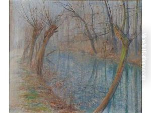 Bord De Vesle En Hiver : Les Saules Sur Le Chemin De Cormontreuil by Paul Bocquet