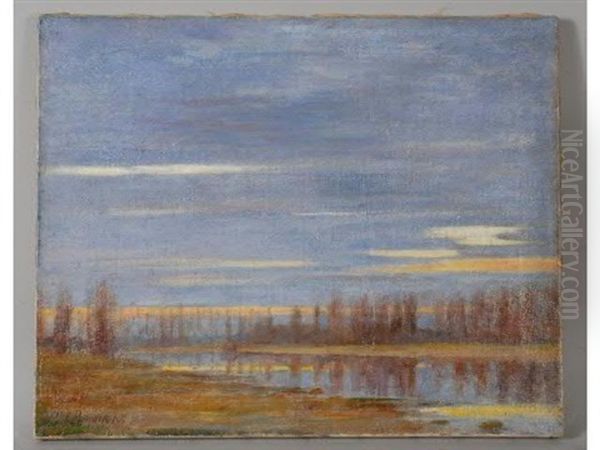 Bord De Riviere Au Soleil Couchant - view 1
