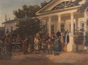 A Wedding Party by Nikolai Kornilievich Bodarevsky